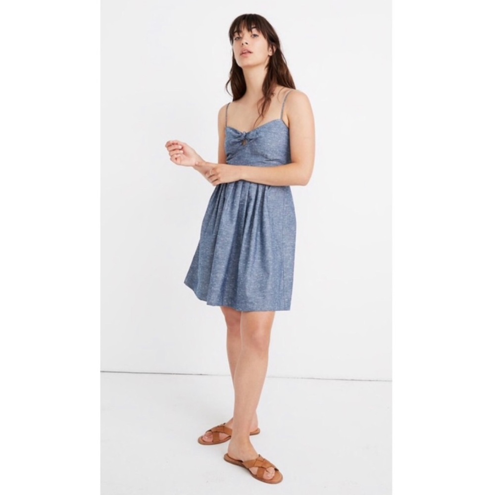 Madewell Chambray tie front dress